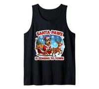 Santa Paws Viene a la Ciudad Navidad Welsh Terrier Dog Fun Camiseta sin Mangas