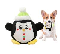 Santa Penguin Pet Supplies - Interactive Squeaky Chew Toy Soft Small | Pet Christmas Holiday Stuffed Plush Animal Interactive Squeaky Chew Toy Companion for Winter Holiday Small Dog Cat Puppy Pet