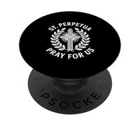 Santa Perpetua ruega por nosotros Cruz cristiana de fe mártir PopSockets PopGrip Adhesivo