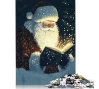 Santa Reading Magic Book Christmas Puzzles Imposible,desafío para Adultos Juego Educativo 1000 Piezas Obra De Arte De Juego De para Adultos Y Niños A Partir De 12 Años 1000pcs (75x50cm)