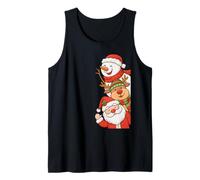 Santa Reindeer Snowman Friends Christmas Kids Xmas Holiday Camiseta sin Mangas