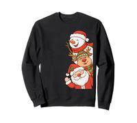 Santa Reindeer Snowman Friends Christmas Kids Xmas Holiday Sudadera