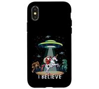 Santa Riding Unicorn Bigfoot Dino UFO Christmas Kids Boys Carcasa para iPhone X/XS