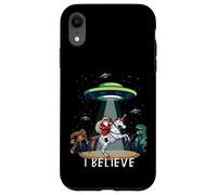 Santa Riding Unicorn Bigfoot Dino UFO Christmas Kids Boys Carcasa para iPhone XR