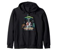 Santa Riding Unicorn Bigfoot Dino UFO Christmas Kids Boys Sudadera con Capucha