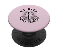 Santa Rita ruega por Nosotros Cruzar la fe PopSockets PopGrip Adhesivo