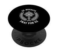 Santa Rosalía ruega por nosotros Devoción espiritual católica PopSockets PopGrip Adhesivo