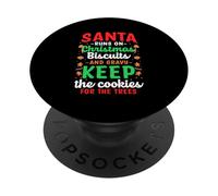 Santa Runs on Christmas Biscuits and Gravy Keep The PopSockets PopGrip Adhesivo