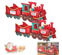 Santa’s Gift Train - Deliver Holiday Cheer in Style, Christmas Presents Train, DIY Santa Express Trains Gift Box for Gifts Candy Stocking Stuffers, Holiday Christmas Decorations (2*B)