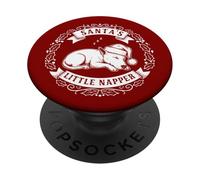 Santa 's Little Napper, Funny Jack Russell Dog Christmas PopSockets PopGrip Adhesivo