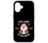 Santa Sabe Que mentiste en tu currículum Divertido Navidad Carcasa para iPhone 16