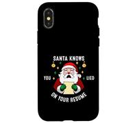 Santa Sabe Que mentiste en tu currículum Divertido Navidad Carcasa para iPhone X/XS
