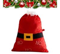 Santa Sacks Drawstring Christmas Bags - Large Reusable Red Gift Pouch, Holiday Candy Storage Bag, Festive Decorative Design for Kids Family Friends Parties, Christmas Bag Set, Multi Color
