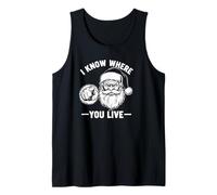 Santa sarcástico I Know Where You Live Funny Xmas Camiseta sin Mangas