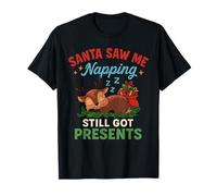 Santa Saw Me Siesta Navidad Santa Navidad Celebración Familiar Camiseta