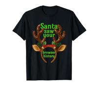 Santa Saw Your Browser History Funny Christmas tee Camiseta