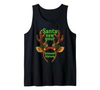 Santa Saw Your Browser History Funny Christmas tee Camiseta sin Mangas
