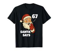 Santa Says Six Seven Funny 67 Meme Christmas Vintage Holiday Camiseta