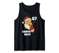 Santa Says Six Seven Funny 67 Meme Christmas Vintage Holiday Camiseta sin Mangas