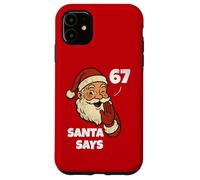 Santa Says Six Seven Funny 67 Meme Christmas Vintage Holiday Carcasa para iPhone 11