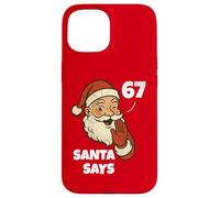 Santa Says Six Seven Funny 67 Meme Christmas Vintage Holiday Carcasa para iPhone 15