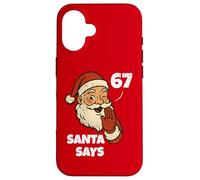 Santa Says Six Seven Funny 67 Meme Christmas Vintage Holiday Carcasa para iPhone 16