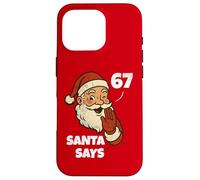 Santa Says Six Seven Funny 67 Meme Christmas Vintage Holiday Carcasa para iPhone 16 Pro