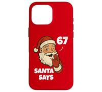 Santa Says Six Seven Funny 67 Meme Christmas Vintage Holiday Carcasa para iPhone 16 Pro MAX