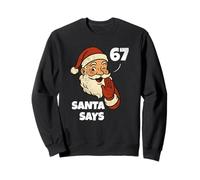 Santa Says Six Seven Funny 67 Meme Christmas Vintage Holiday Sudadera