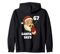 Santa Says Six Seven Funny 67 Meme Christmas Vintage Holiday Sudadera con Capucha