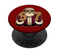 Santa Says Six Seven Funny Christmas Meme PopSockets PopGrip Adhesivo