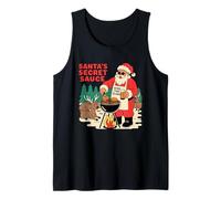 Santa Secret Sauce BBQ Humor Navidad Vacaciones Camiseta sin Mangas