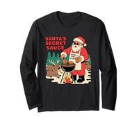 Santa Secret Sauce BBQ Humor Navidad Vacaciones Manga Larga