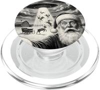 Santa Selfie con Alien UFO Divertido Reno Hombres Mujeres Niños PopSockets PopGrip para MagSafe
