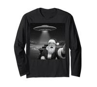 Santa Selfie con ovni Divertido Navidad para Hombres, Mujeres y niños Manga Larga