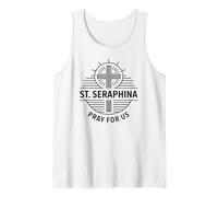 Santa Seraphina ruega por Nosotros Santa Cruz Patrona Católica Camiseta sin Mangas