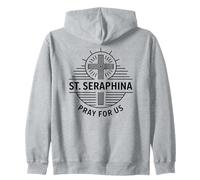 Santa Seraphina ruega por Nosotros Santa Cruz Patrona Católica Sudadera con Capucha