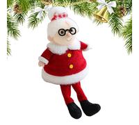 Santa Sitting Plush Figure - Christmas Holiday Decoration for Home Display | Soft Fabric Stuffed Ornament with Weighted Base, Cute Santa Claus Doll for Car Shelf Table Office Décor, 9x6x20cm White Red