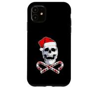 Santa Skull and Crossbones Metal Navidad Carcasa para iPhone 11