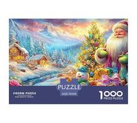 Santa, Snowman & Regalos en el Pueblo de Las Montañas Puzzle De 1000 Piezas Estilo Navideño Educativo Y Desafiante, Reciclado 70x50cm/1000pcs