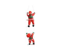 Santa Stuffed Christmas Santa Climb on Rope Hanging Pendant Christmas Tree Adornment Santa Doll