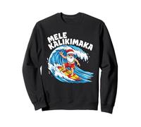 Santa Surfeando en Mele Kalikimaka Hawaiian Christmas Sudadera