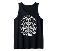 Santa Susanna Pray For Us Patrona Católica Floral Camiseta sin Mangas