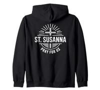 Santa Susanna Reza por Nosotros Oración Católica Patrona Santa Cruz Sudadera con Capucha