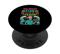 Santa Teacher Oh What Fun To Enseñar La Escuela De Navidad para Mujeres PopSockets PopGrip Adhesivo