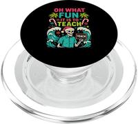Santa Teacher Oh What Fun To Enseñar La Escuela De Navidad para Mujeres PopSockets PopGrip para MagSafe