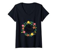 Santa Teresa de Calcuta Cita Refranes religiosos Camiseta Cuello V, Mujer, Negro, S