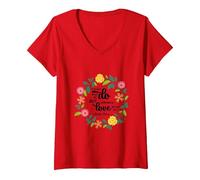 Santa Teresa de Calcuta Cita Refranes religiosos Camiseta Cuello V, Mujer, Rojo, S