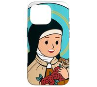 Santa Teresa de Lisieux Niños Pequeña Flor Católica Santo Alma Carcasa para iPhone 16 Pro