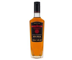 SANTA TERESA Gran Reserva Añejo Rum, 40 % vol., 70 cl | Ron venezolano, equilibrada mezcla de rones de media y larga crianza en barricas de roble americano, regalo prémium, 700 ml
